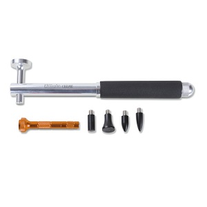 1360/K6 Aluminium hammer with flat, round face, interchangeable plastic pins and centre punch