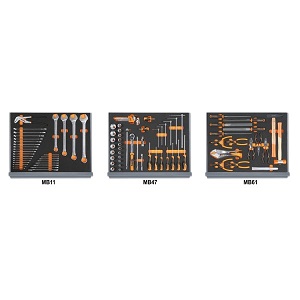 5935VI/1MB Assortment of 94 tools for tool chest C35, in soft foam trays