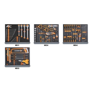 5935VI/2MB Assortment of 133 tools for tool chest C35, in soft foam trays