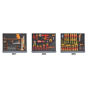 5935ET/1MB Assortment of 95 tools for tool chest C35, in soft foam trays