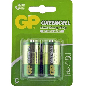 GP Batteries 'Greencell' Heavy Duty Batteries - Zinc Chloride - Size C