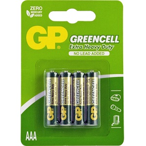 GP Batteries 'Greencell' Heavy Duty Batteries - Zinc Chloride - Size AAA