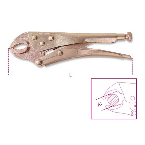 1052BA Adjustable self-locking pliers, concave jaws, sparkproof