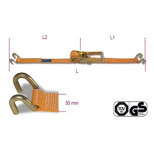 8182TS Ratchet tie down with single hook, LC 1500kg, high-tenacity polyester (PES) belt