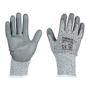 High Cut Gloves - PU Coated HPPE Fibre with Glass Fibre