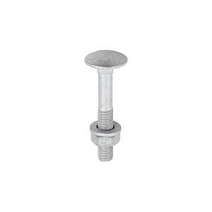 Carriage Bolt, Washer & Nut - Exterior Silver