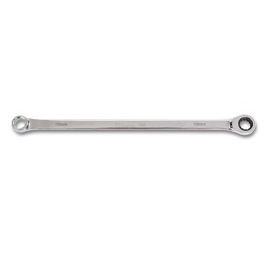 188 Ratcheting flat bi-hex ring wrenches for free alternator pulleys, bright chrome-plated