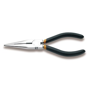 1166 Extra long needle knurled nose pliers, 2 layers of antislip PVC