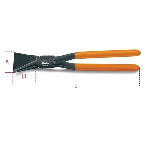 1077 Straight wide blade tinsmith’s pliers, pvc-coated handles