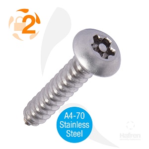 Button Head A4 5-Lobe Pin Self Tapper - Stainless Steel