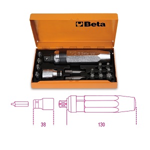 1295/C14 Impact screwdriver with 14 bits and 1 socket holder