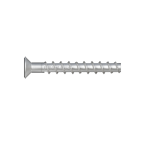 R-HLX-CS-ZF Self-tapping, concrete screw with countersunk head in a flake zinc coating.