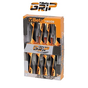 1263/D7PZ Set of 7 Screwdrivers for slotted head and cross head POZIDRIV screws
