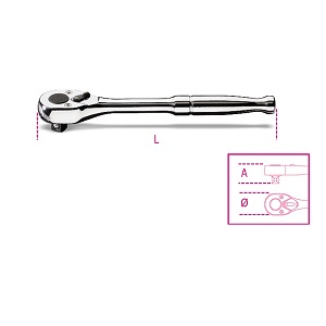 900M/55 1/4" drive reversible ratchet with metal handle