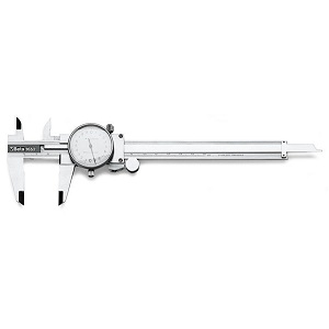 1652 Analogue vernier, made from hardened stainless steel, in hard plastic case