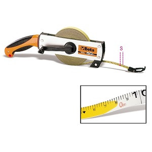 1694B/L Measuring tape with handle, aluminium casing, varnished steel tape