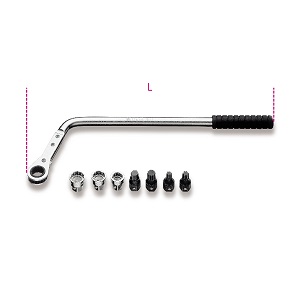 1477K/7 Kit with bent reversible ratcheting wrench and bits