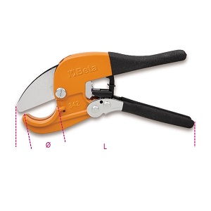 342 Ratchet-type shears for plastic pipes