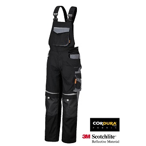 7823 Work overalls, twisted T/C canvas, Black/Grey