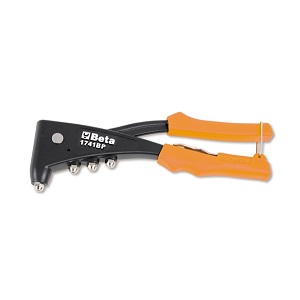 1741BP Riveting pliers supplied with 4 interchangeable nozzles