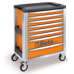 C39/8 - 3900 Aluminium frame, mobile roller cab with 8 drawers