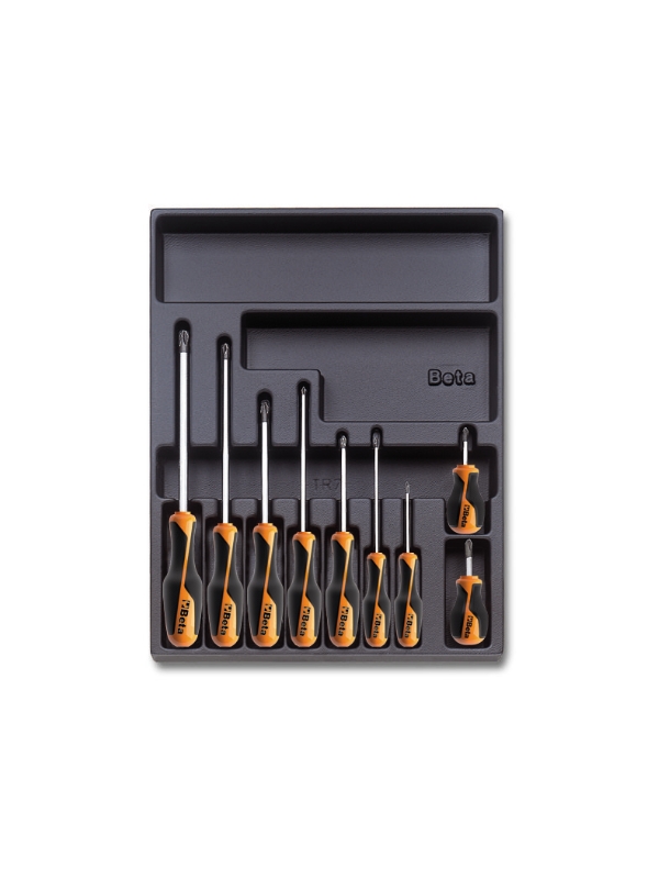 T168 Beta GRIP screwdrivers for cross head / phillips screws in hard thermoformed tray