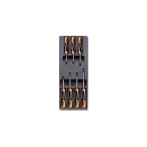 T205 Beta GRIP screwdrivers for torx head screws in hard thermoformed tray