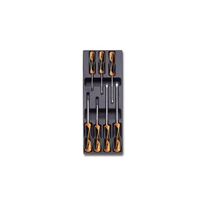 T208 Beta GRIP screwdrivers for slotted head and cross head / Phillips screws in hard thermoformed tray