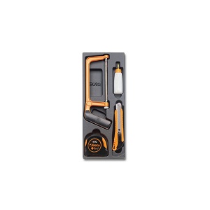 T289 Set of cutting tools and measuring tape in hard thermoformed tray