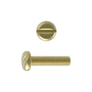 Machine Screw, Pan Head Slotted, ISO 1580/DIN 85, Brass