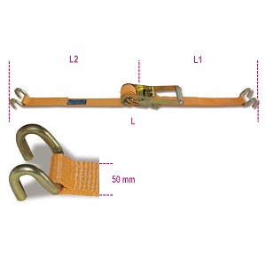 8182S Ratchet tie down with double hook, 2000kg