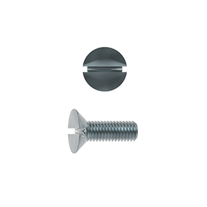 Machine Screw, Countersunk Head Slotted, ISO 2009/DIN 963, High Tensile Steel Grade 8.8, Zinc Plated