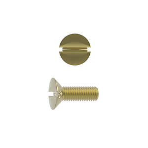 Machine Screw, Countersunk Head Slotted, ISO 2009/DIN 963, Brass Nickel Plated