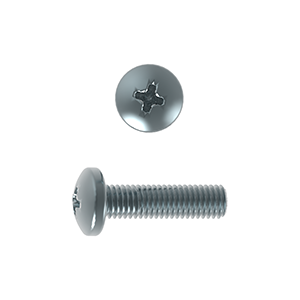 Machine Screw, Pan Head Pozi, ISO 7045/DIN 7985Z, Mild Steel Grade 4.8, Zinc Plated