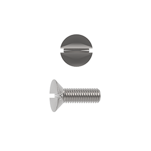 Machine Screw, Countersunk Head Slotted, ANSI B18.6.3, UNC, Stainless Steel Grade A2/304
