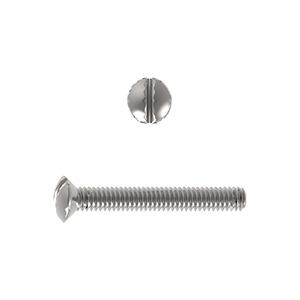 Machine Screw, Raised Countersunk Head Slotted, ANSI B18.6.3, UNC, Stainless Steel Grade A2/304