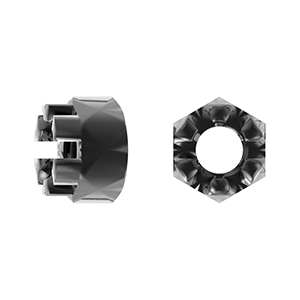 Hex Slotted Nut, DIN 935-1, Self Coloured