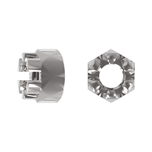 Hex Slotted Nut, DIN 935-1, Stainless Steel Grade A2