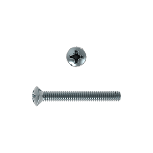 Machine Screw, Raised Countersunk Head Pozi, BS 57, BA, Mild Steel Grade 4.8, Zinc Plated