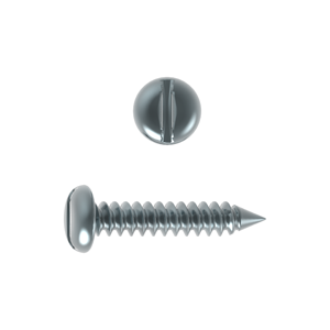 Self Tapping Screw, Pan Head Slotted, ISO 1481-C/DIN 7971-C, AB Point, Steel, Zinc Plated