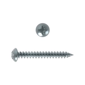 Self Tapping Screw, Pan Head Pozi, ISO 7049-C/DIN 7981-C, AB Point, Steel, Zinc Plated