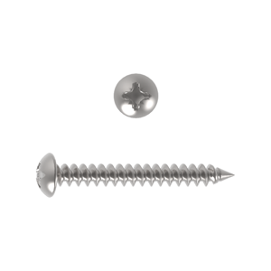 Self Tapping Screw, Pan Head Pozi, ISO 7049-C/DIN 7981-C, AB Point, Stainless Steel Grade A2