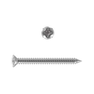 Self Tapping Screw, Countersunk Head Pozi, ISO 7050-C/DIN 7982-C, AB Point,Stainless Steel Grade A2
